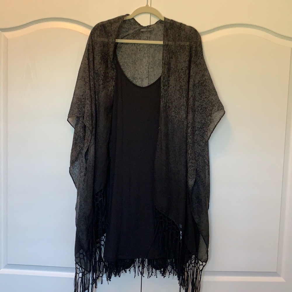 Thread 4 thought organic cotton dress & shall fringe black ombré